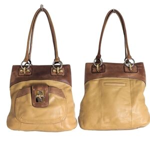 B. Makowsky Two-Tone Leather Shoulder Bag